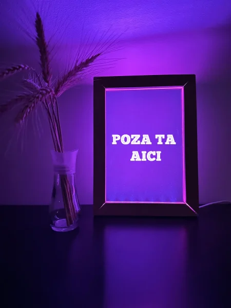 Poza ta – Ramă lemn, LED multicolor